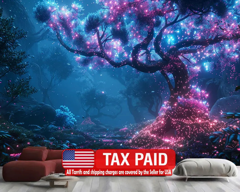 Fantasy Mystical Tree Wallpaper Mural Art Print