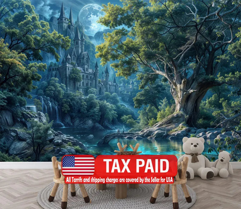 Enchanted Forest Castle Wall Decal Art Print
