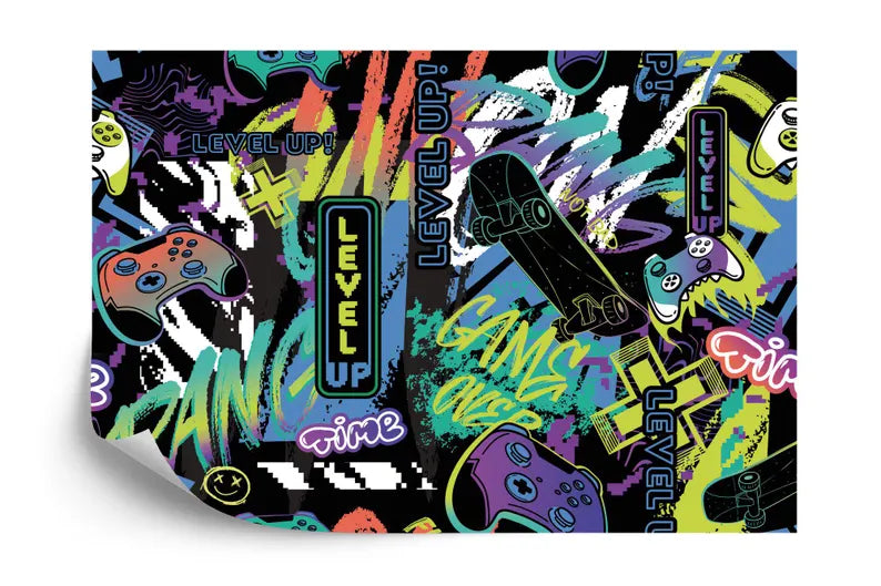 Graffiti Street Wallpaper Mural, Urban Abstract Art Print