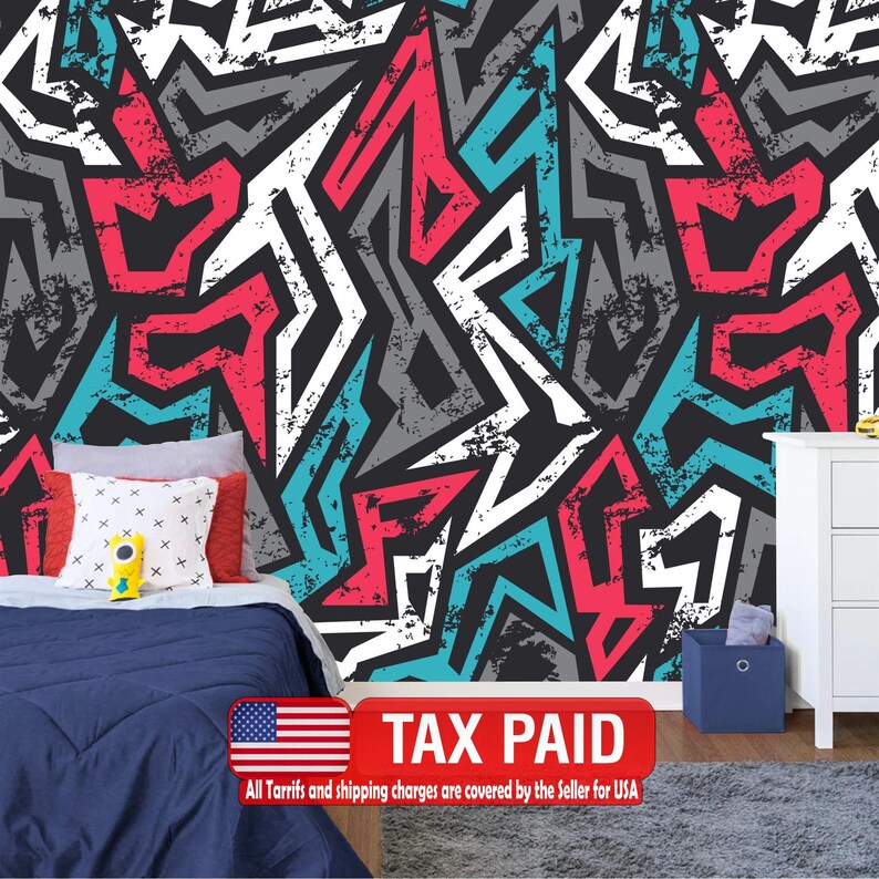Graffiti Paint Splatter Wallpaper Mural Art Print