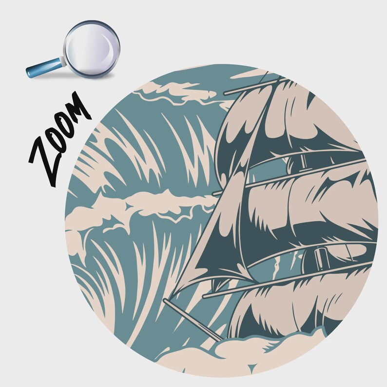 Vintage Ships Ocean Waves Art Print Wallpaper