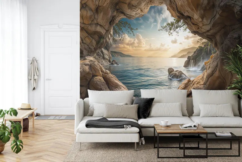 Coastal Cave Arch Wallpaper Mural Art Print