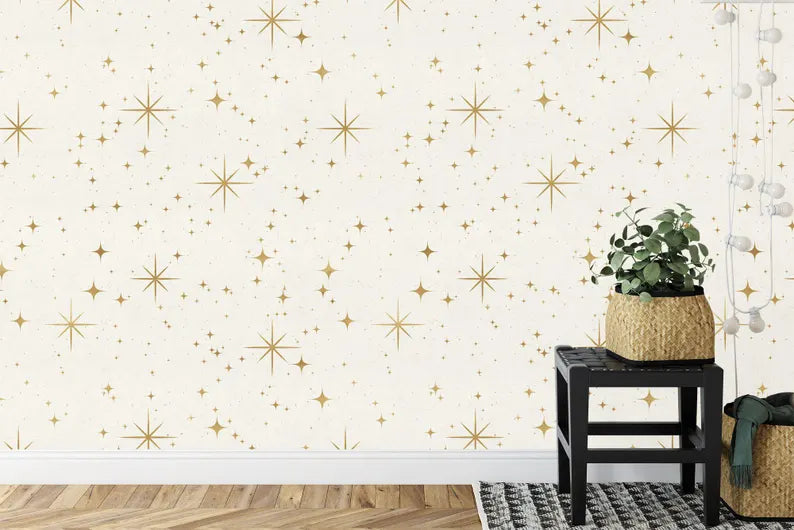 Starry Night Peel and Stick Wallpaper Mural, Elegant Sky Pattern