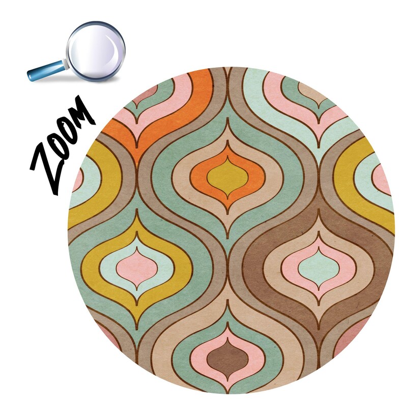 70s Geometric Wallpaper Mural - Retro Peel and Stick Wall Decal