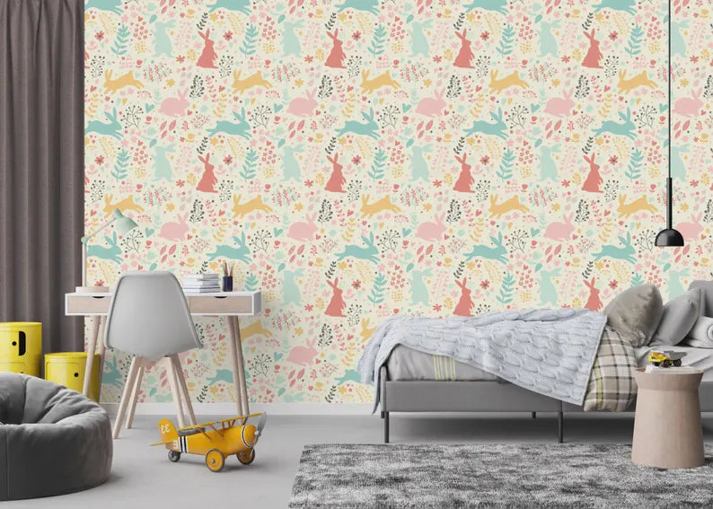 Paintbrush Studios - Easter Bunny Hop Nursery Wallpaper Mural