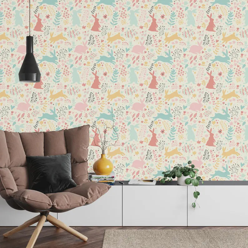 Paintbrush Studios - Easter Bunny Hop Nursery Wallpaper Mural
