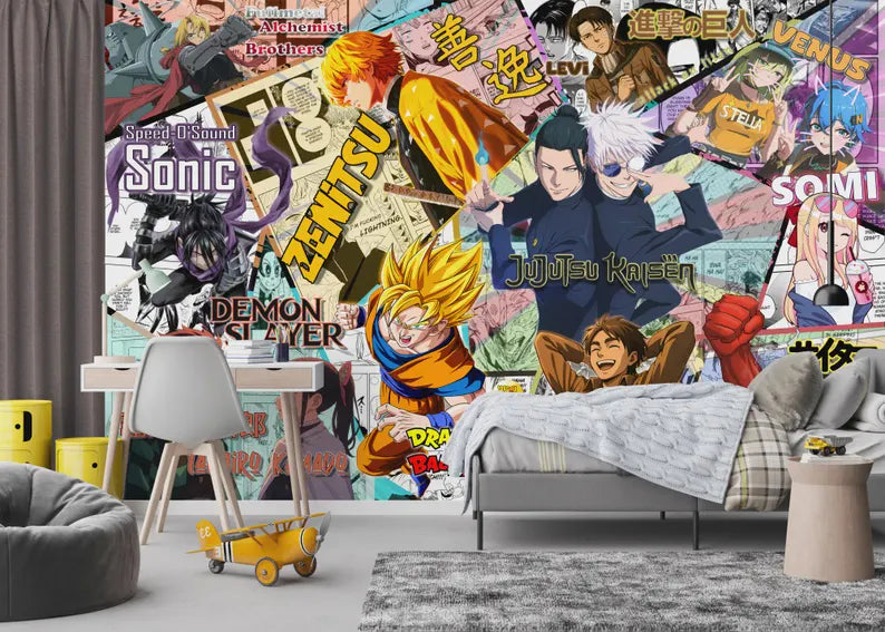 wall mural image with detailed illustration and vibrant colors perfect for stylish home or kids room decoration wall decor