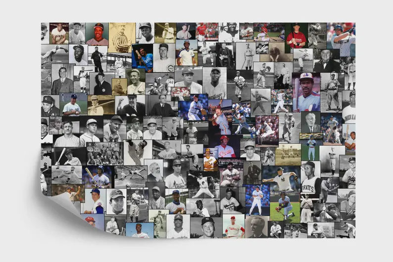 Baseball Legends Hall of Fame Wallpaper Mural, Kids Room