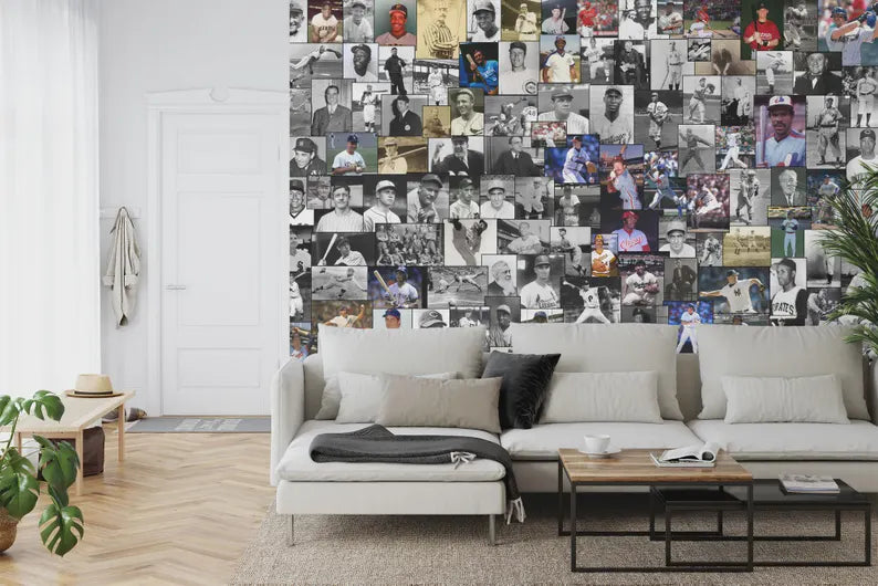 Baseball Legends Hall of Fame Wallpaper Mural, Kids Room