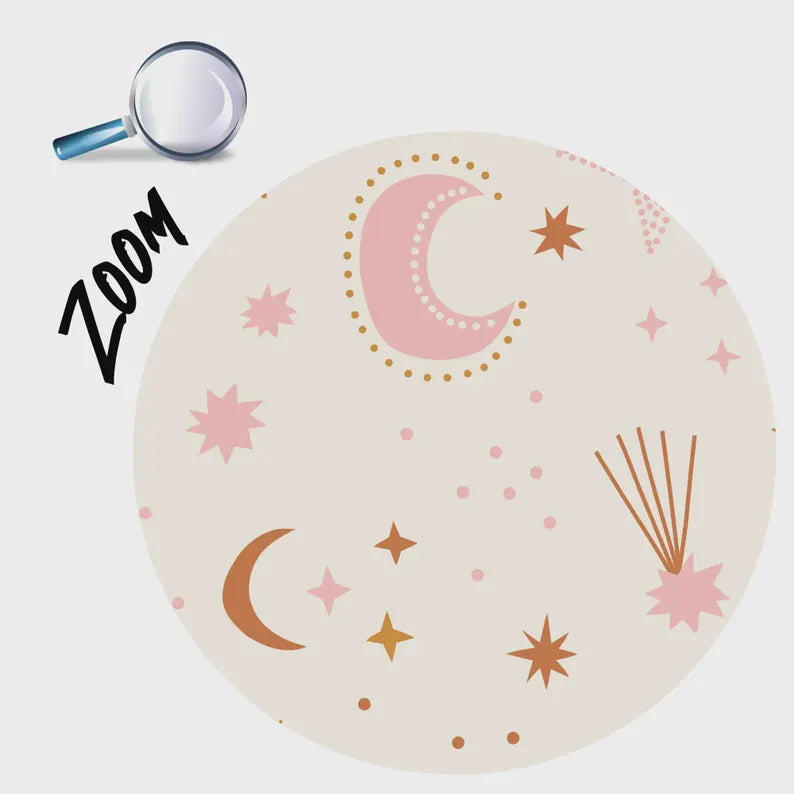 Celestial Moon Astrology Light Nursery Wallpaper Mural