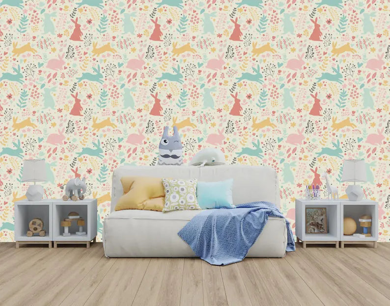 Paintbrush Studios - Easter Bunny Hop Nursery Wallpaper Mural
