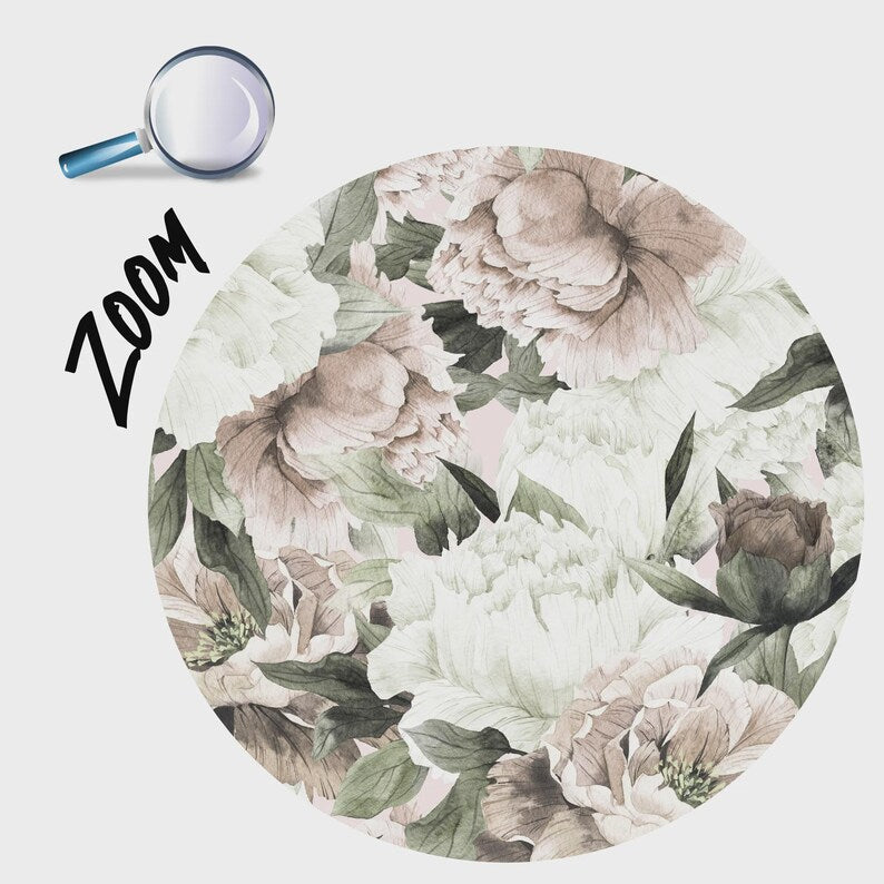 Watercolor Peony Wallpaper Mural | Baroque Floral