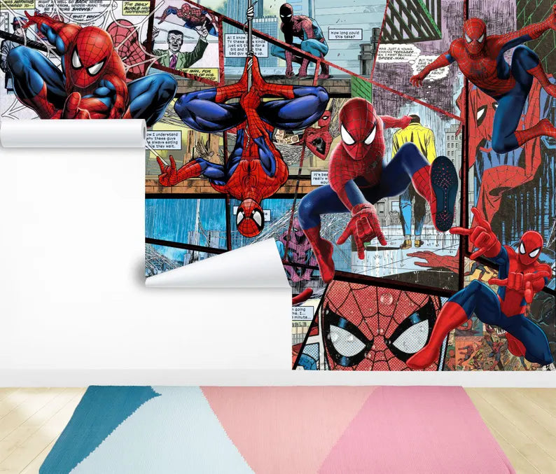 Superhero Comic Wallpaper Mural, Kids Room Decor