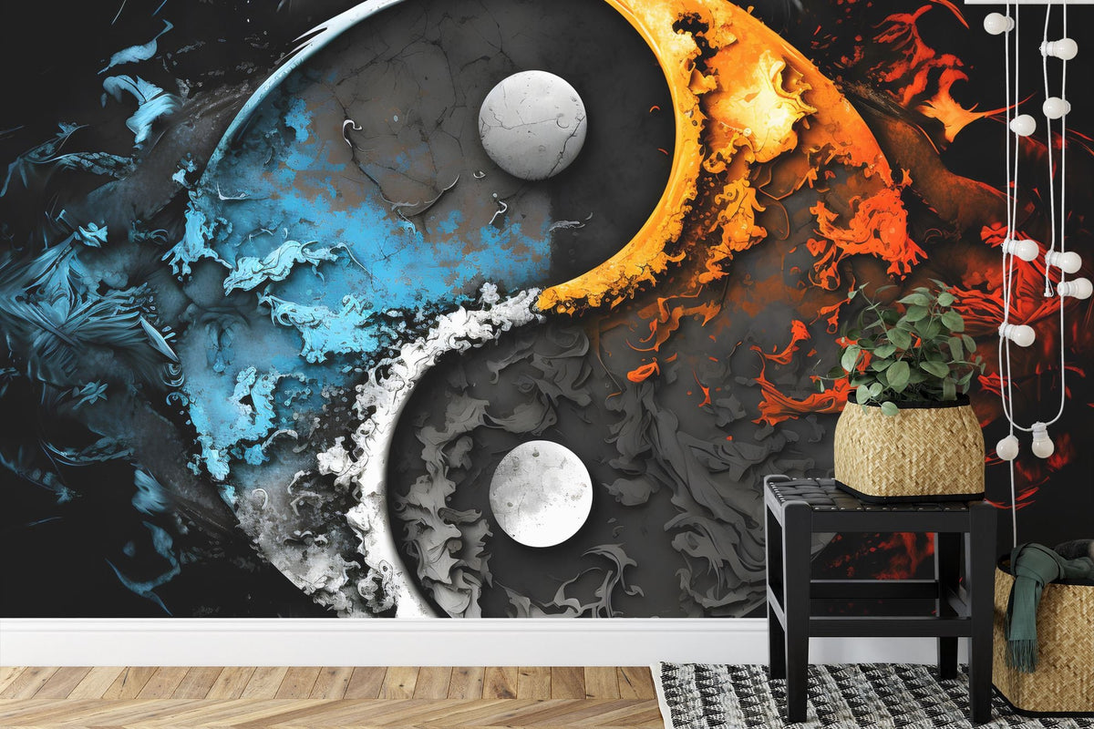 Yin Yang Abstract Symbol Wallpaper Mural - product image 3