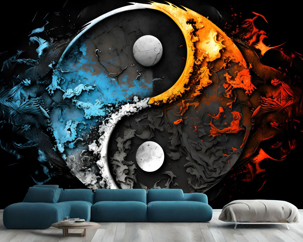 Yin Yang Abstract Symbol Wallpaper Mural - product image 1