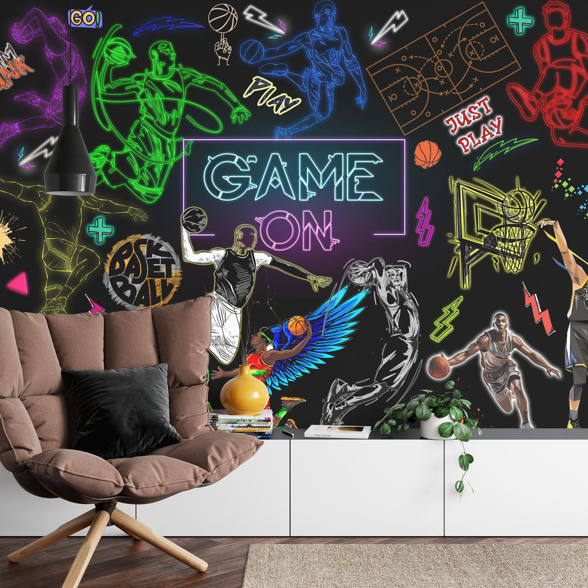 Neon Basketball Urban Gym Wall Mural - product image 6