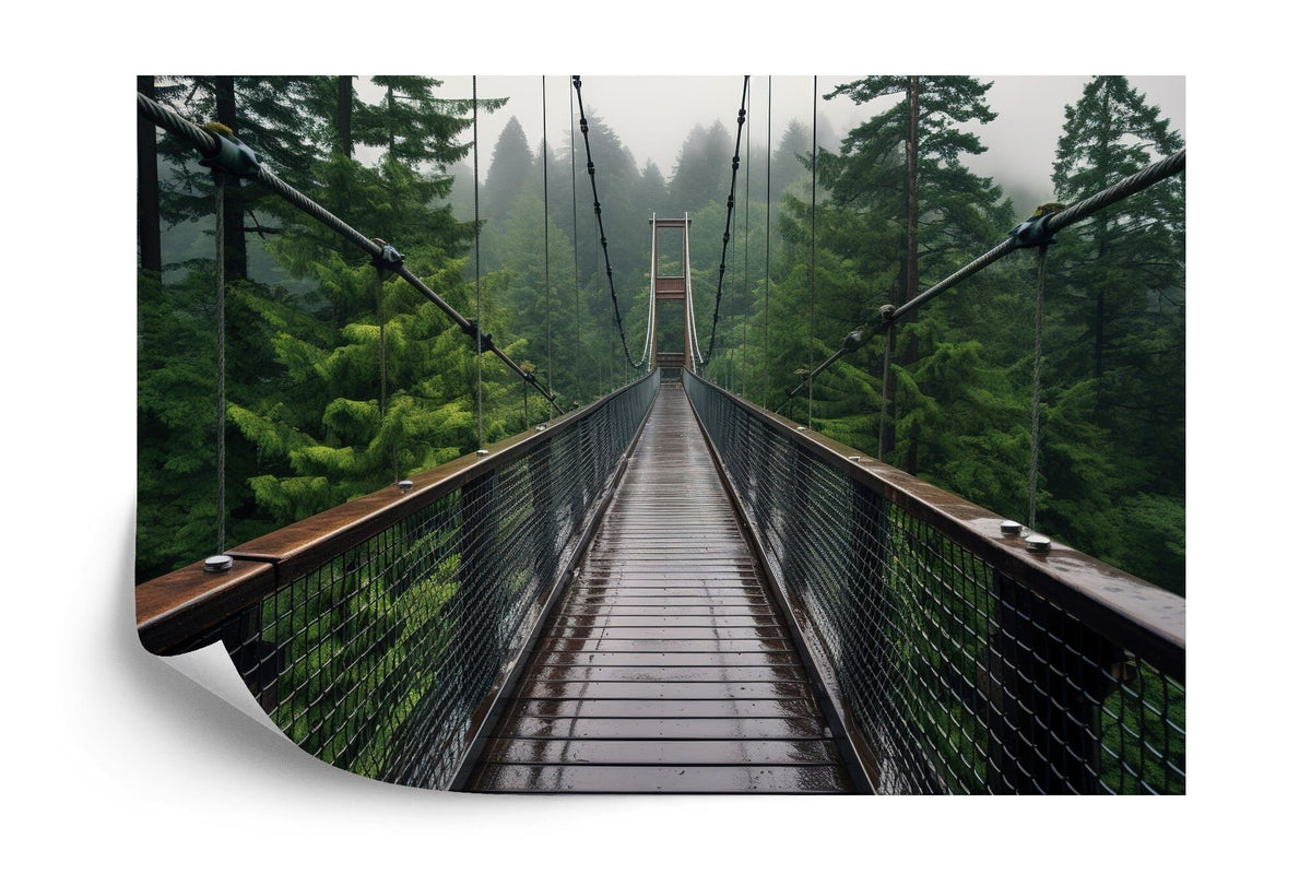 Misty Forest Treetop Bridge Wall Mural - product image 7