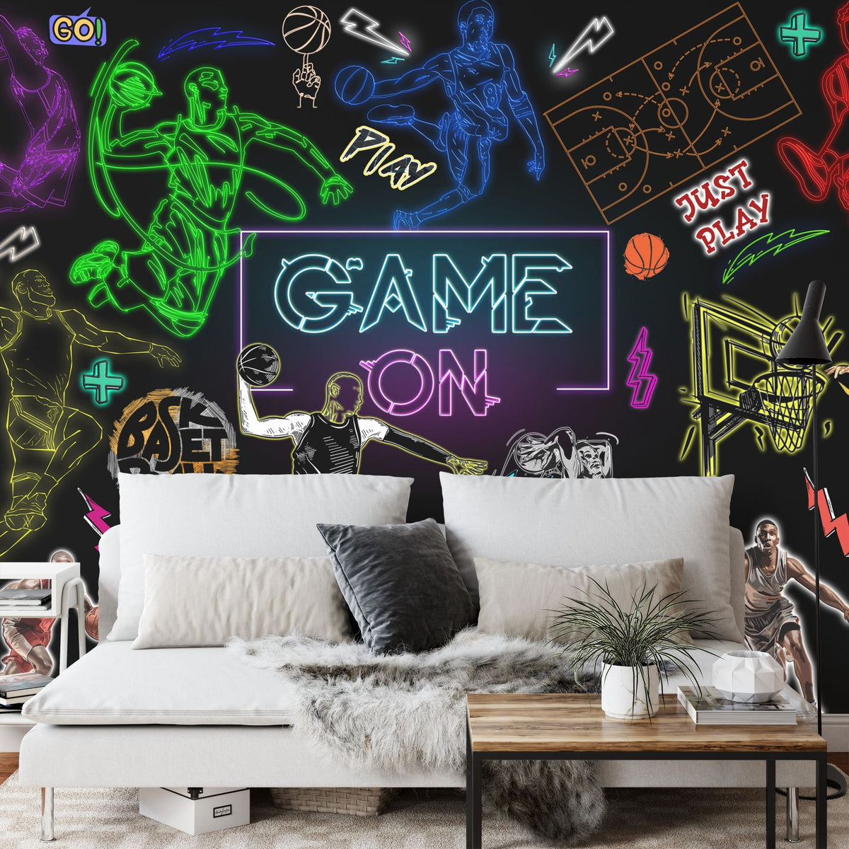 Neon Basketball Urban Gym Wall Mural - product image 5