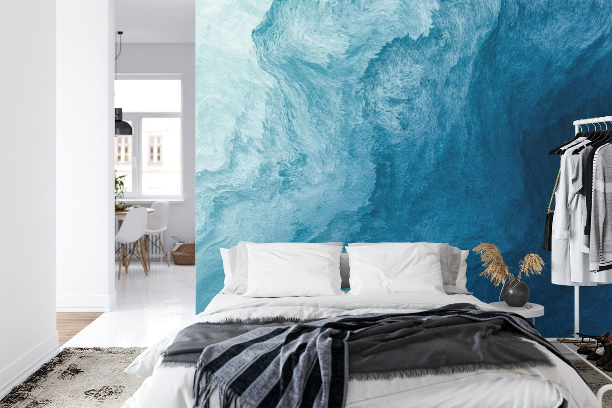 Deep Blue Abstract Watercolor Gradient Wallpaper - product image 4