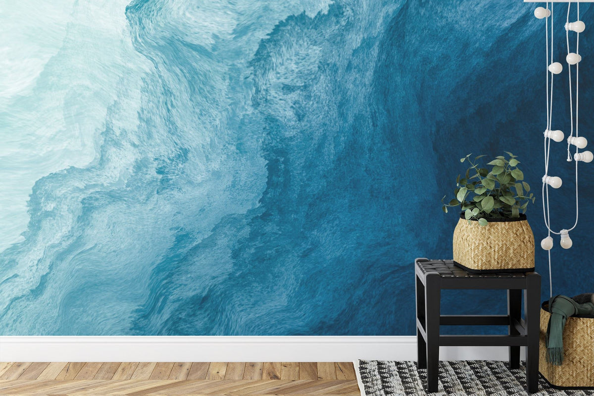 Deep Blue Abstract Watercolor Gradient Wallpaper - product image 3