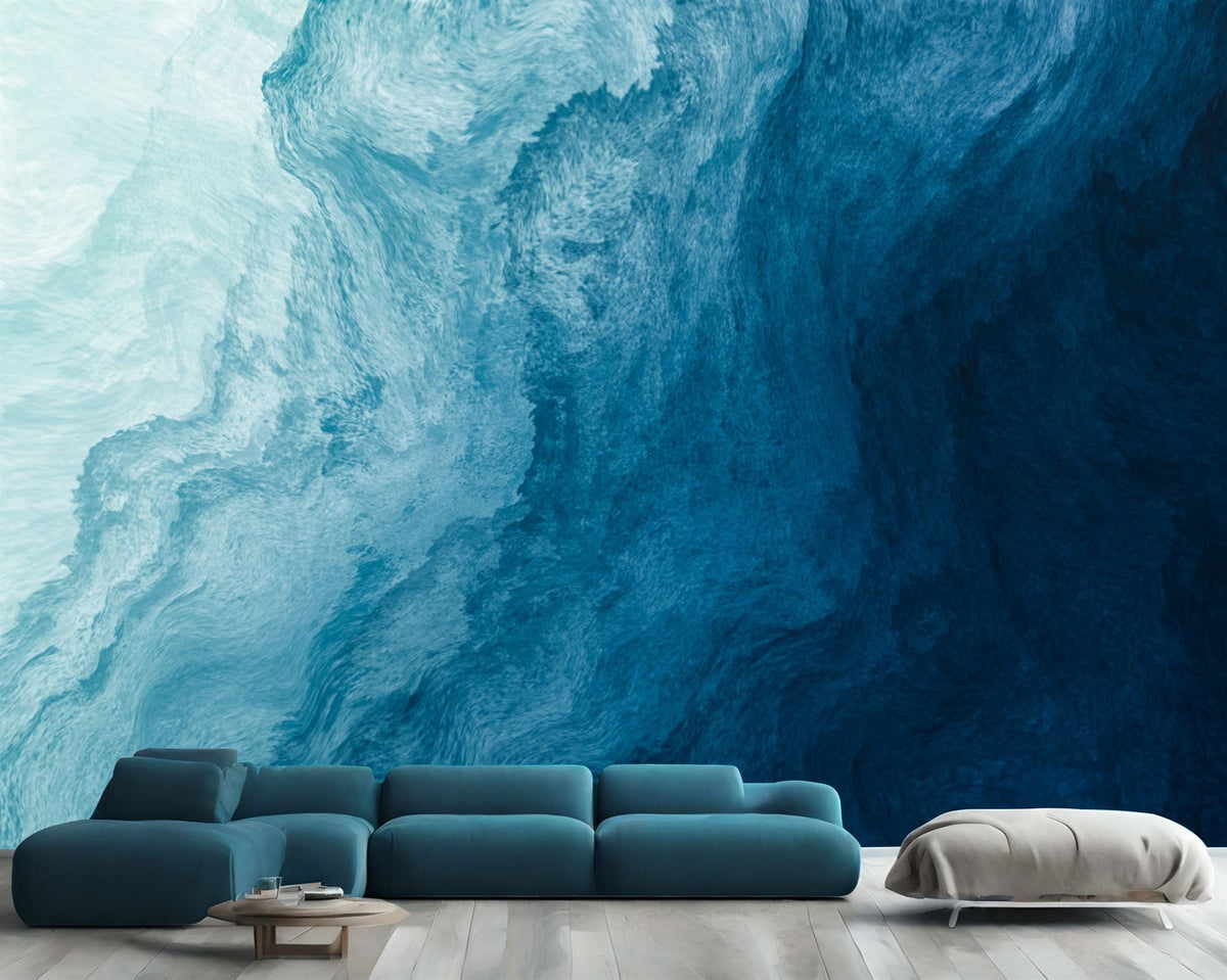 Deep Blue Abstract Watercolor Gradient Wallpaper - product image 1