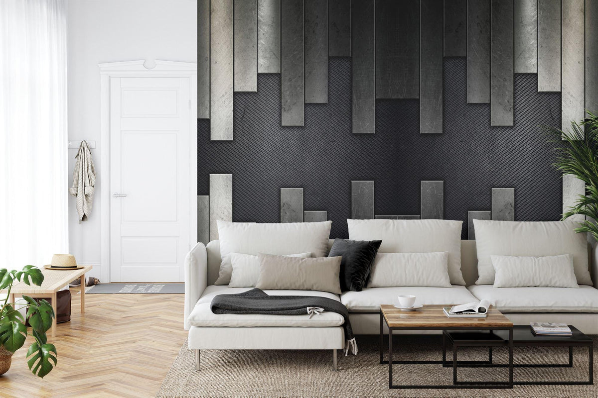 Vintage Black and Grey Industrial Grunge Wall Mural - product image 2