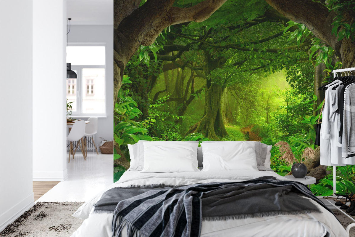 Tropical Green Jungle Forest Wallpaper Mural - product image 4
