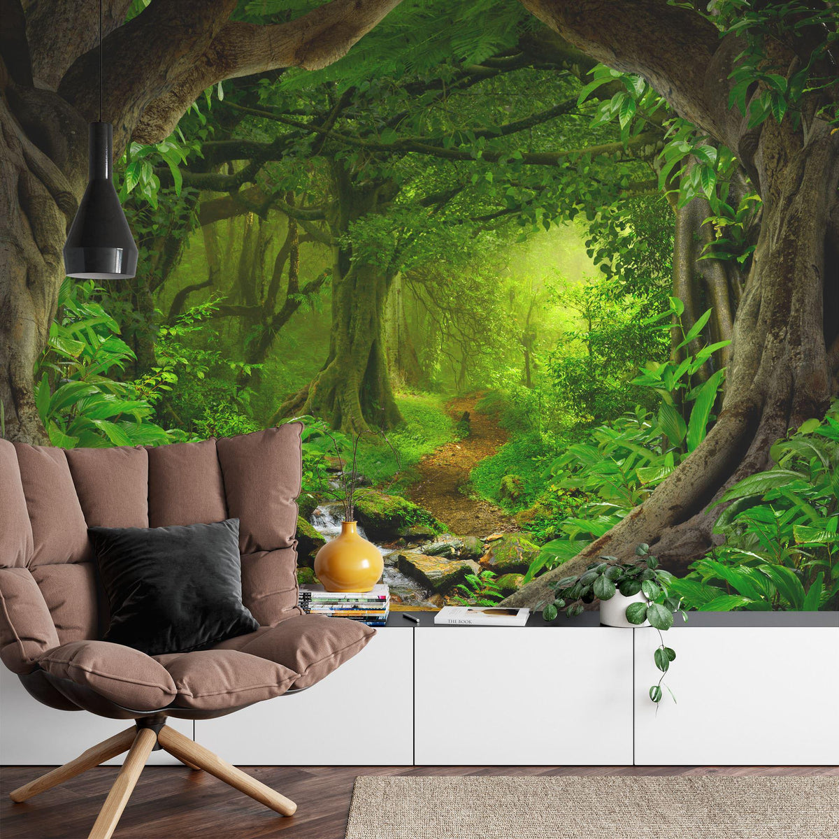 Tropical Green Jungle Forest Wallpaper Mural - product image 6