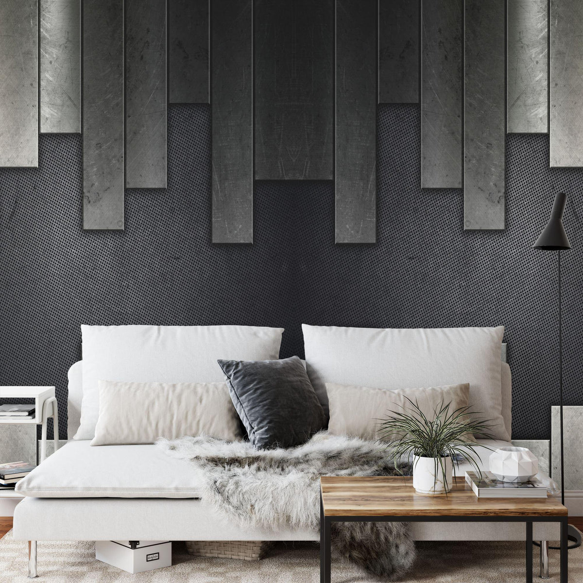 Vintage Black and Grey Industrial Grunge Wall Mural - product image 5