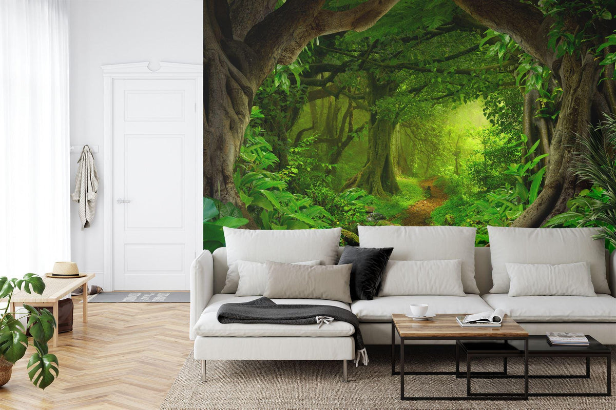 Tropical Green Jungle Forest Wallpaper Mural - product image 2