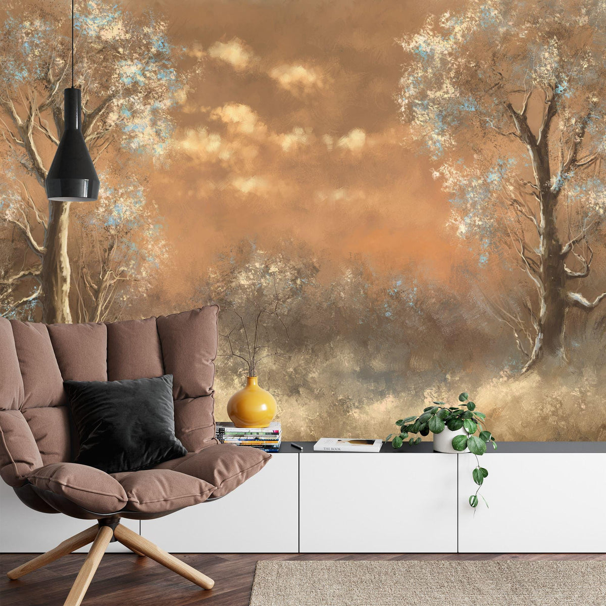 Winter Misty Morning Landscape Wallpaper Mural - product image 6