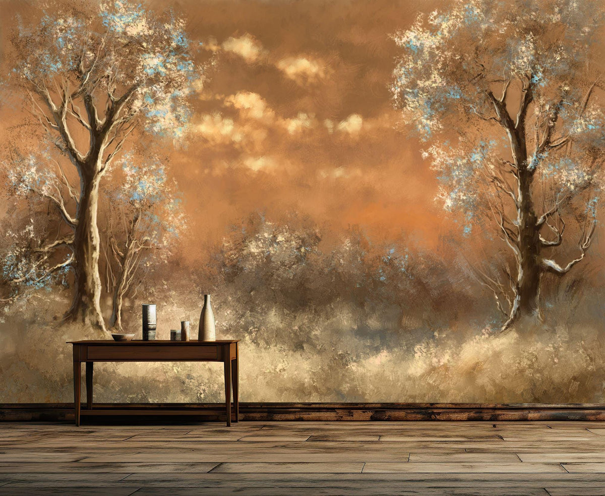 Winter Misty Morning Landscape Wallpaper Mural - product image 1