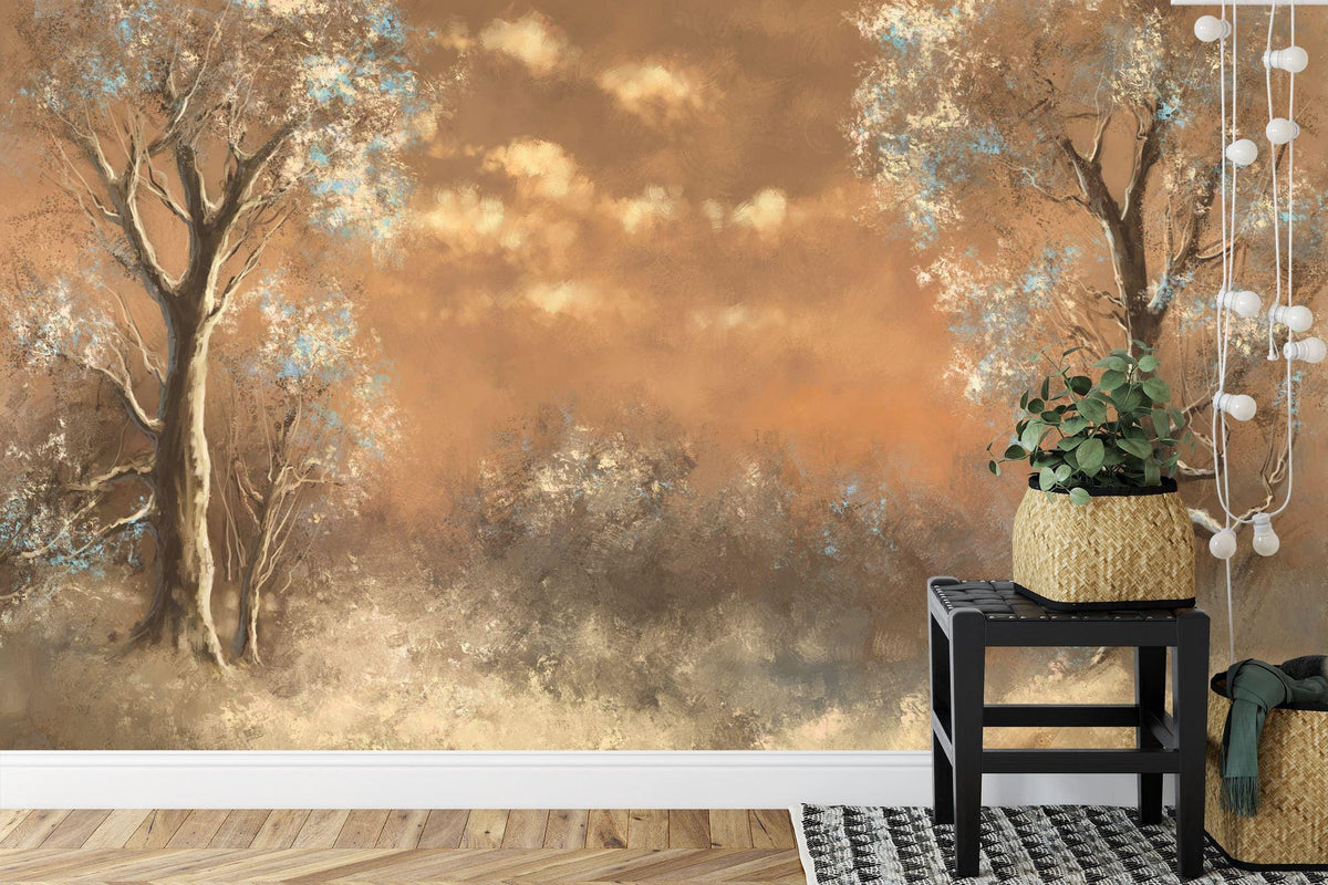 Winter Misty Morning Landscape Wallpaper Mural - product image 3