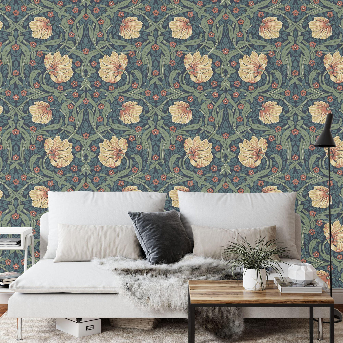 Vintage William Morris Floral Leaves Wallpaper - product image 5