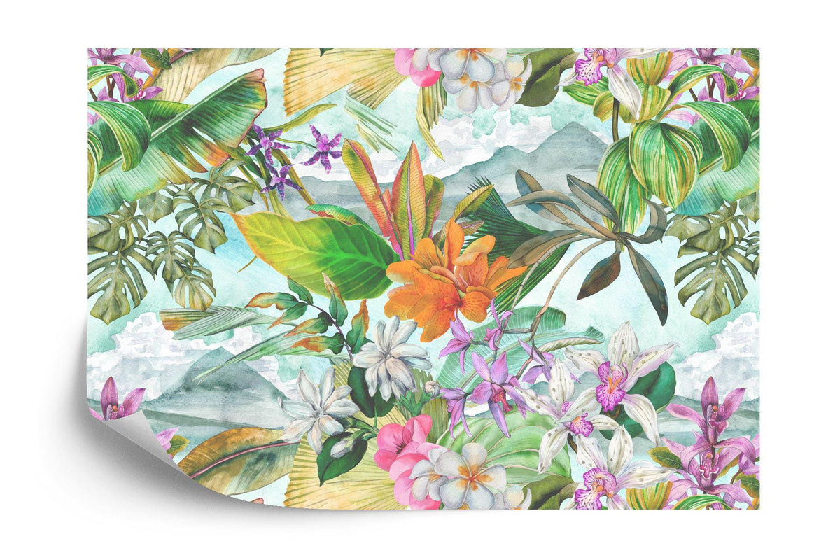 Tropical Watercolor Floral Wallpaper Mural - product image 7