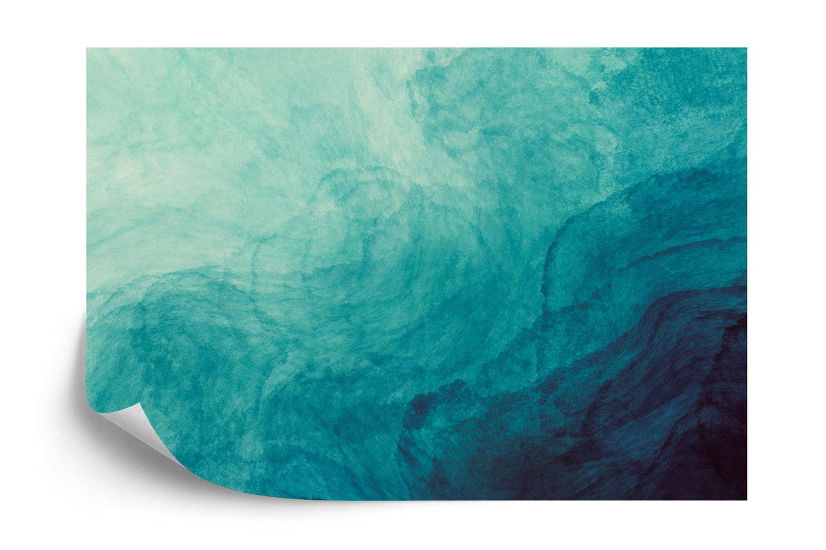 Teal Blue and Green Abstract Liquid Watercolor Wall Mural - product image 7