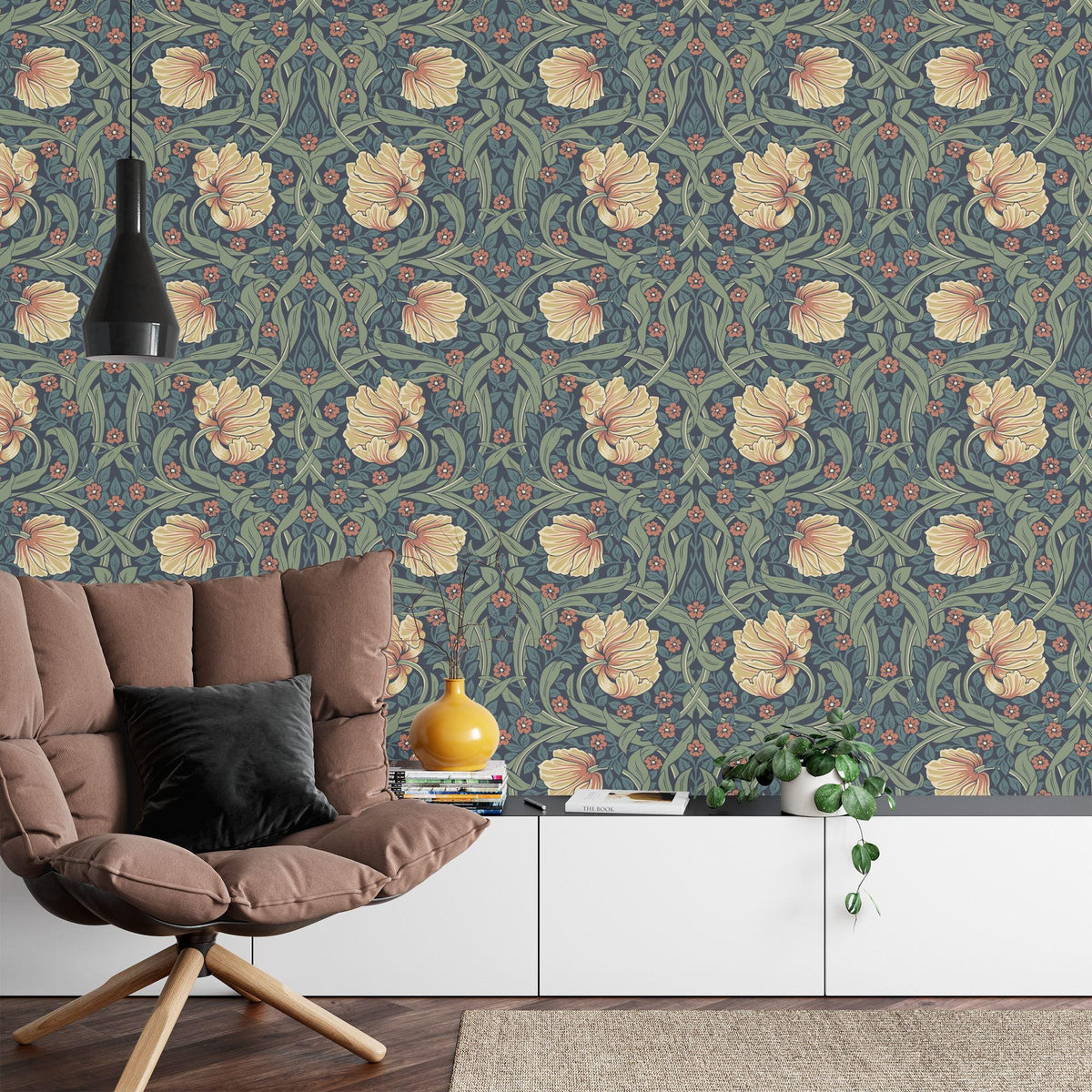 Vintage William Morris Floral Leaves Wallpaper - product image 6