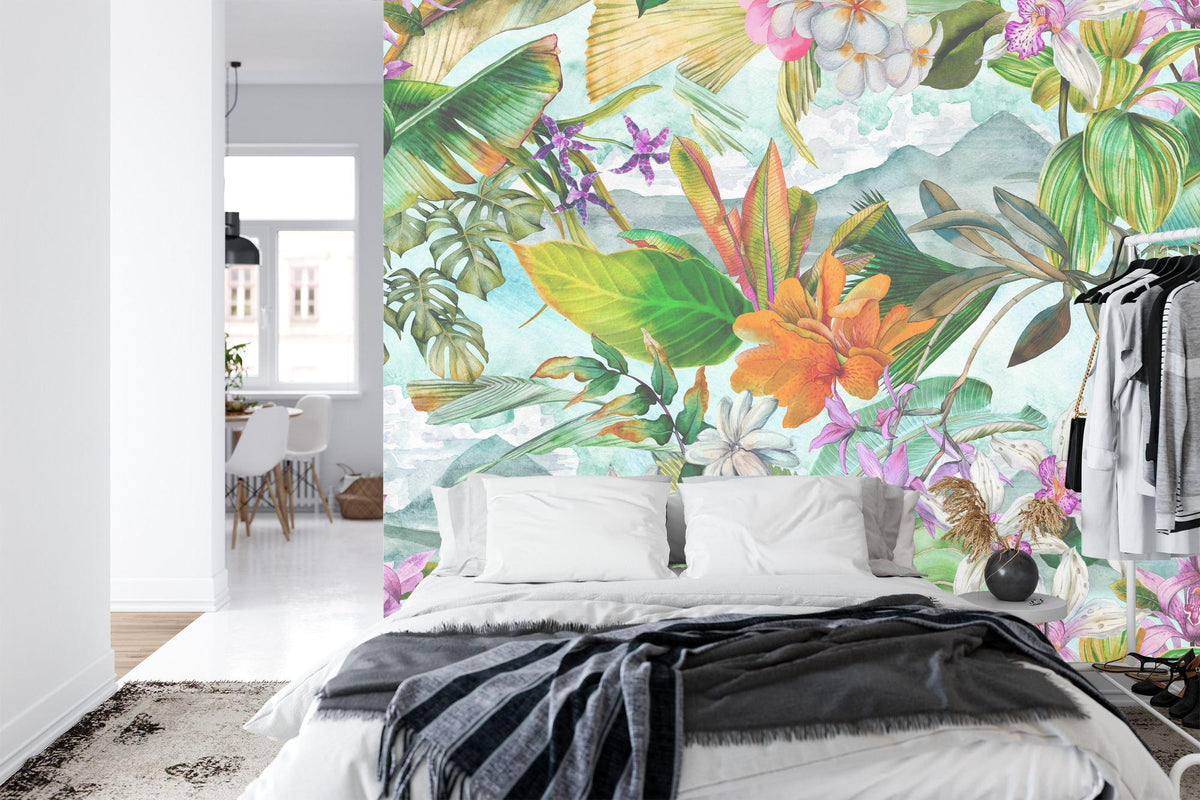 Tropical Watercolor Floral Wallpaper Mural - product image 5
