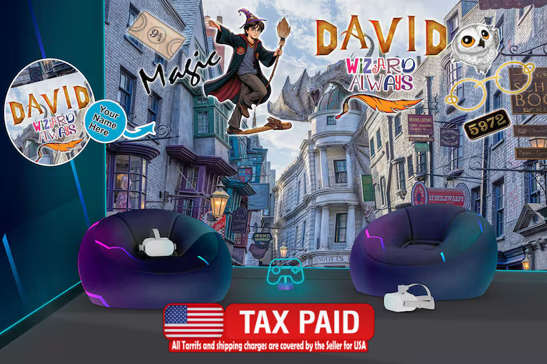 Wizard Magic Mural Kids Room - magical themed wall decor for children's bedroom